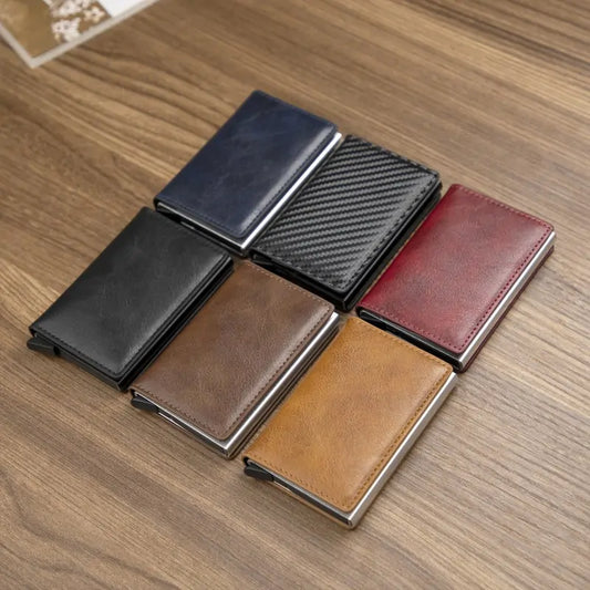 Automatic Leather Style Card Holder 